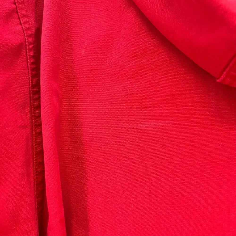 Eddie Bauer Jacket Women's Large Red Plaid Lining Hooded Vintage Preppy Normcore - Picture 6 of 14